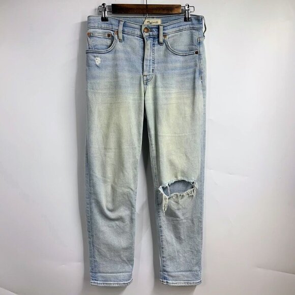 Madewell Women's Mid-Rise Classic Knee-Rip Edition‎ Straight Jeans Size 26 - Picture 1 of 13